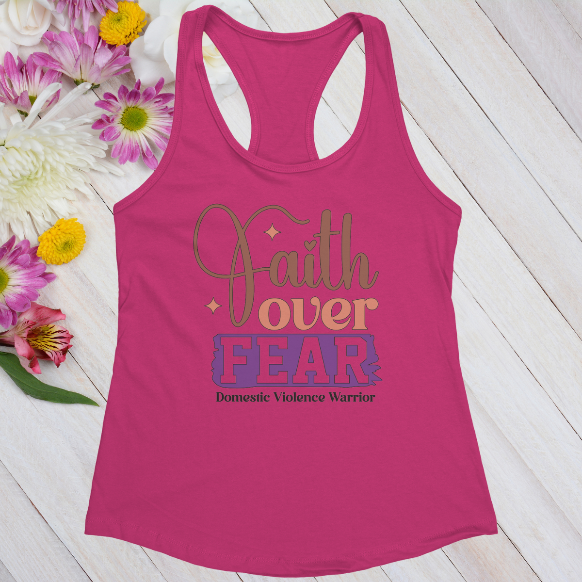 Faith Over Fear Women's Ideal Racerback Tank