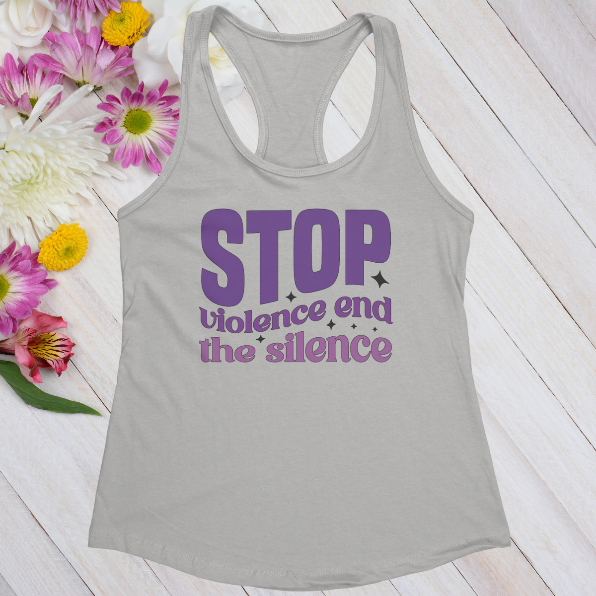 Stop Violence End The Silence Women's Ideal Racerback Tank