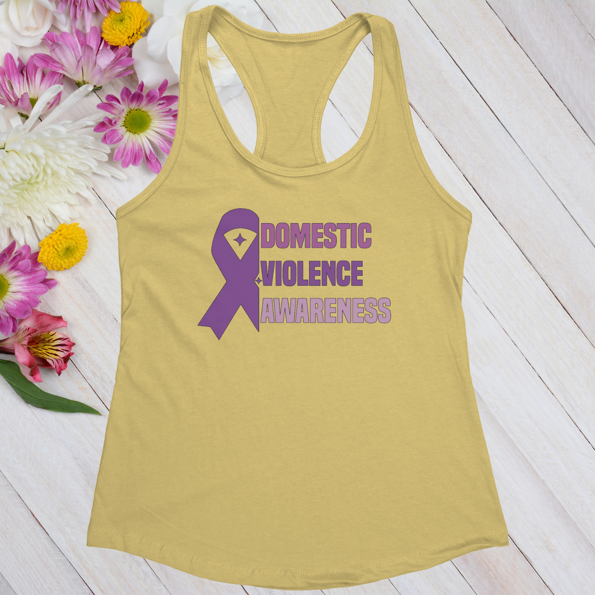 Domestic Violence Awareness Womans Ideal Racerback Tank