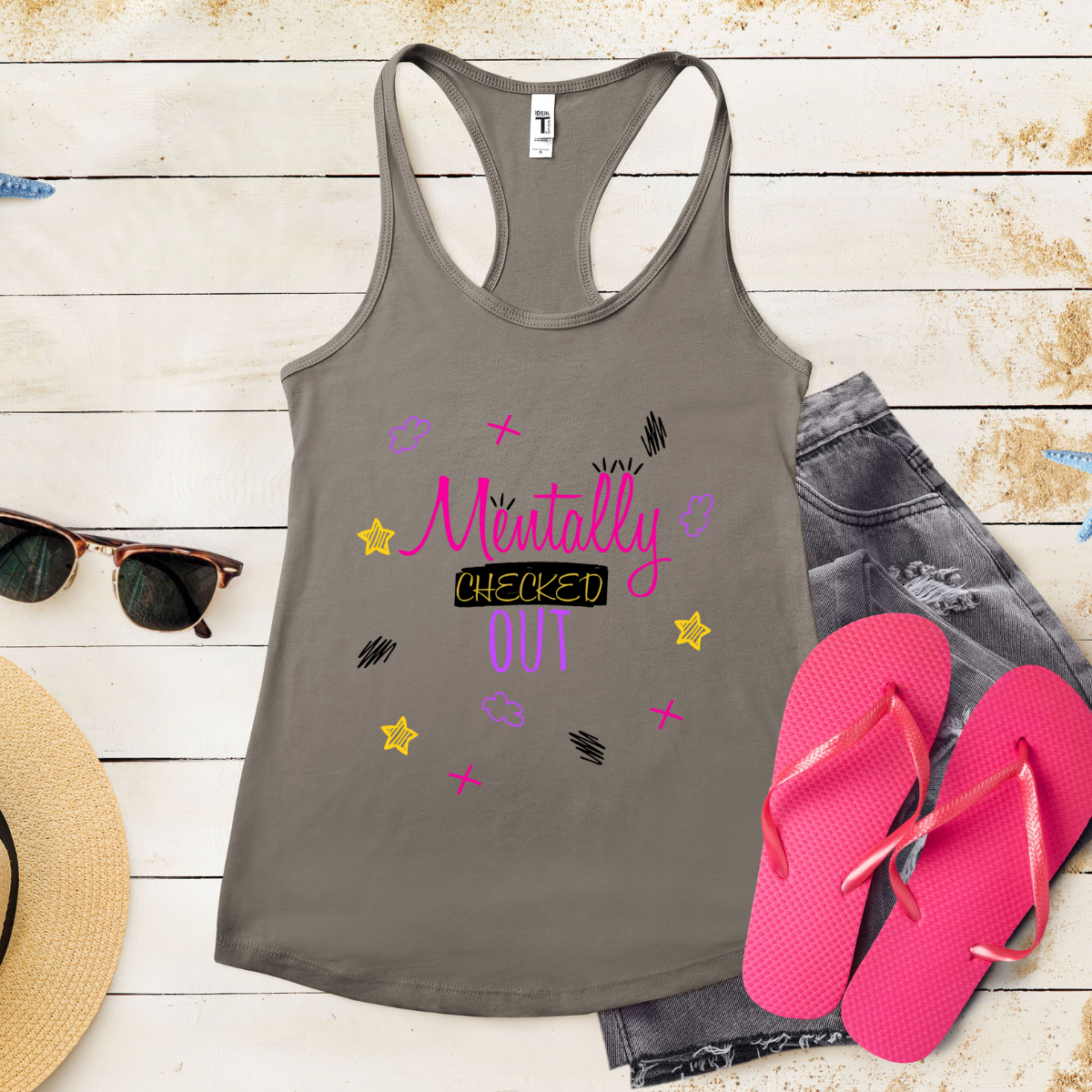 Mentally Checked Out - Women's Ideal Racerback Tank