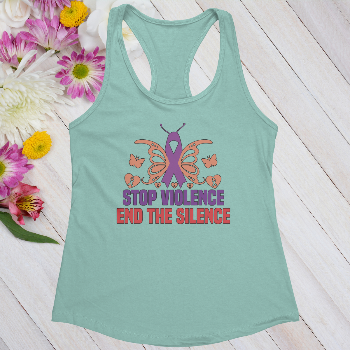 Stop Violence End The Silence Women's Ideal Racerback Tank