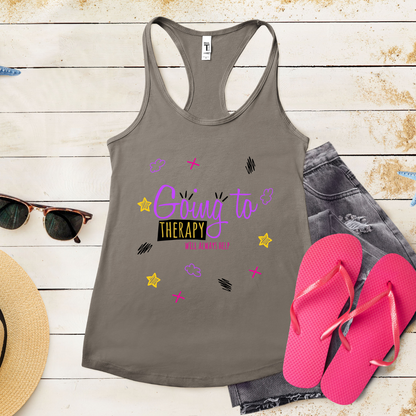 Going To Therapy Will Always Help - Women's Ideal Racerback Tank