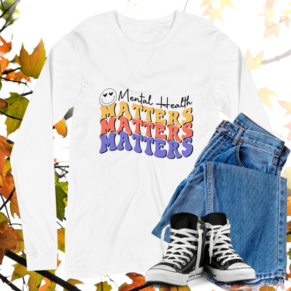 Mental Health Matters  - Retro Long Sleeve Tee, Bella + Canvas