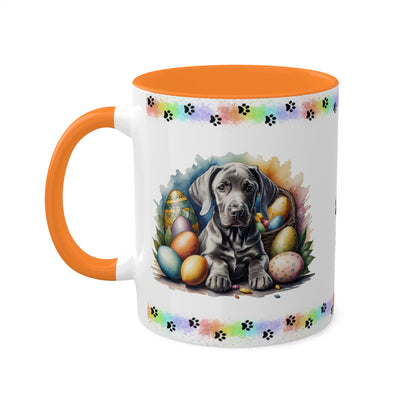 Weimaraner - Eggstra-Adorable Easter Puppy Two-Tone Coffee Mug, 11oz