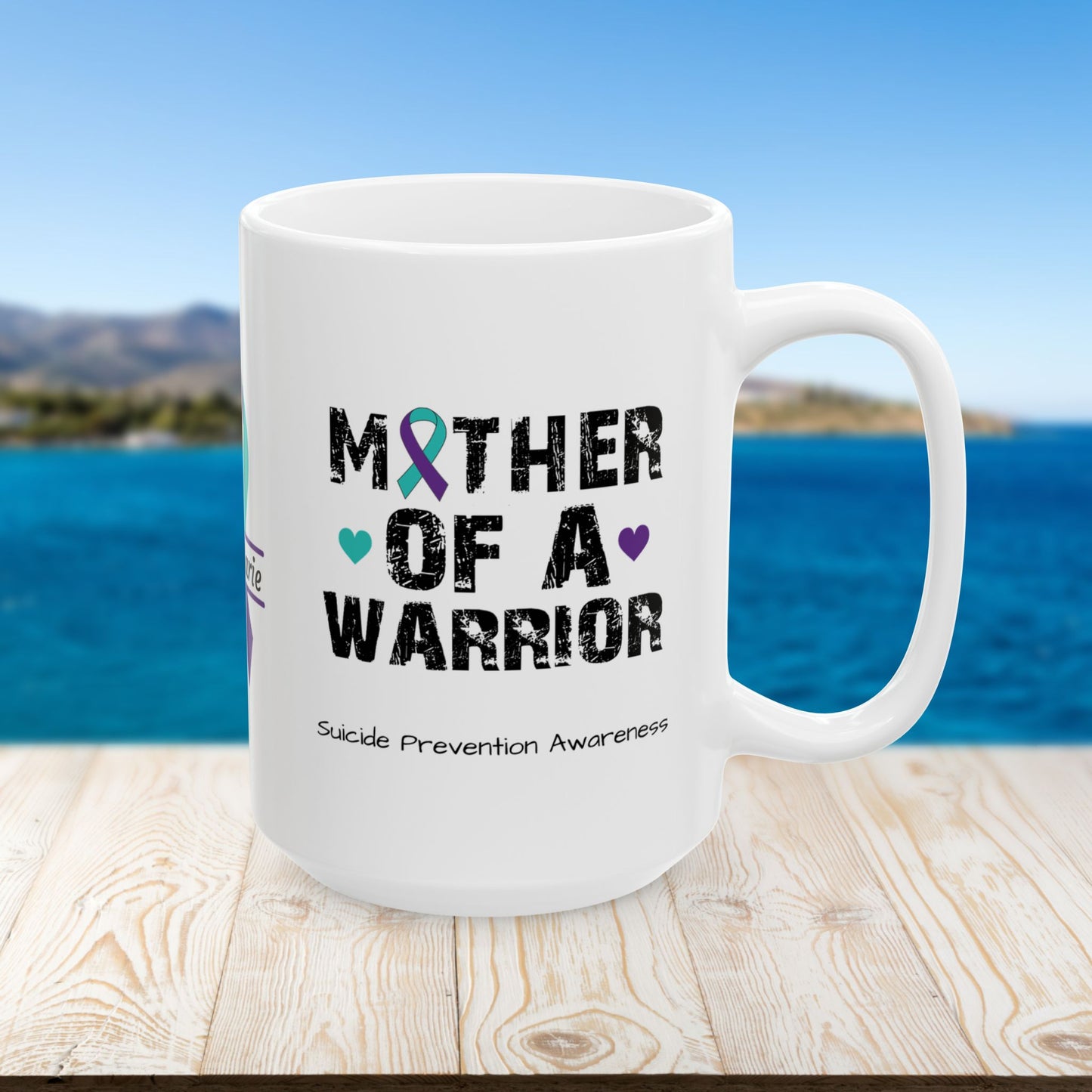 Mother of a Warrior - Personalized Suicide Prevention Awareness Gift, Empowerment and Resilience Ceramic Mug, Support for Survivors