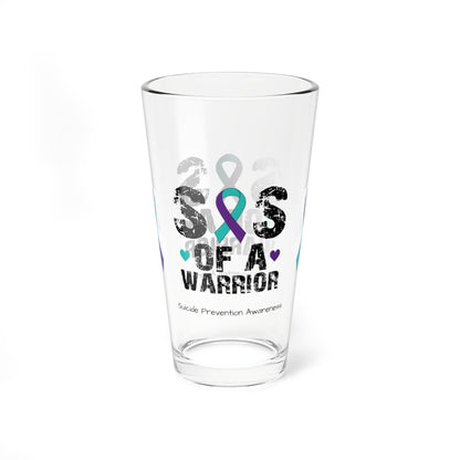 Sis of a Warrior - Suicide Prevention Awareness Warrior Pint Glass, 16oz