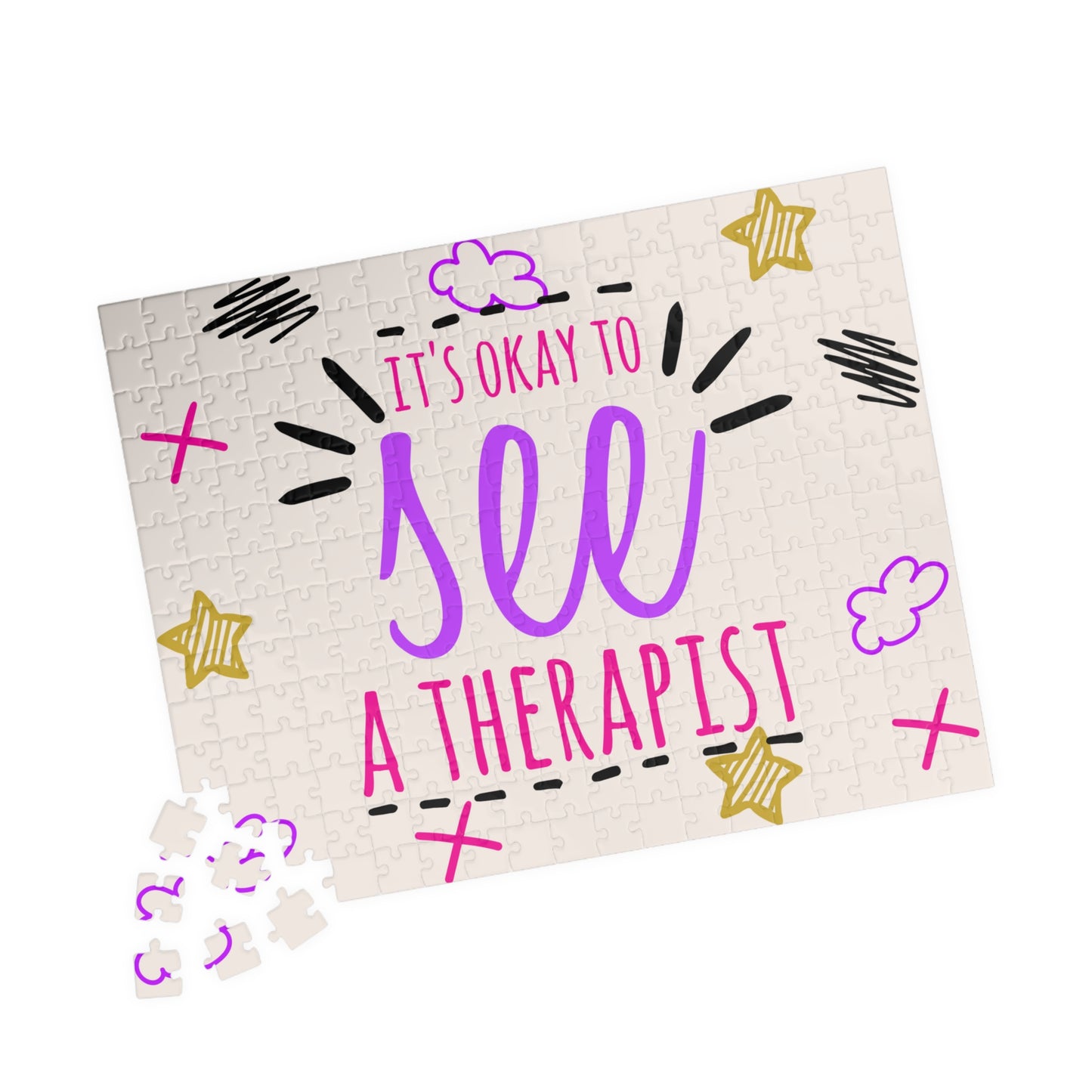 It's Okay To See A Therapist - Doodles - Puzzle