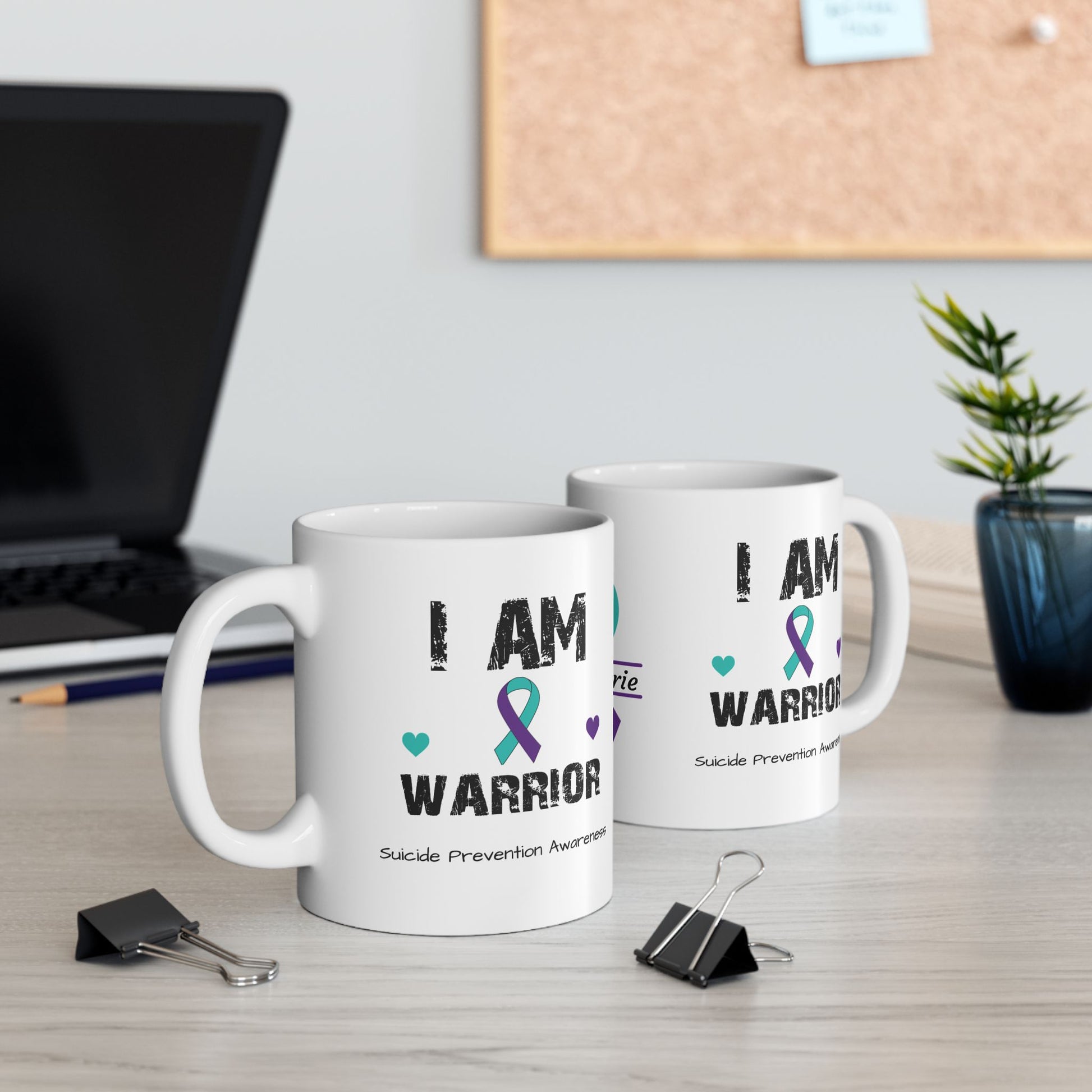 I am of a Warrior - Personalized Suicide Prevention Awareness Gift, Empowerment and Resilience Ceramic Mug, Support for Survivors