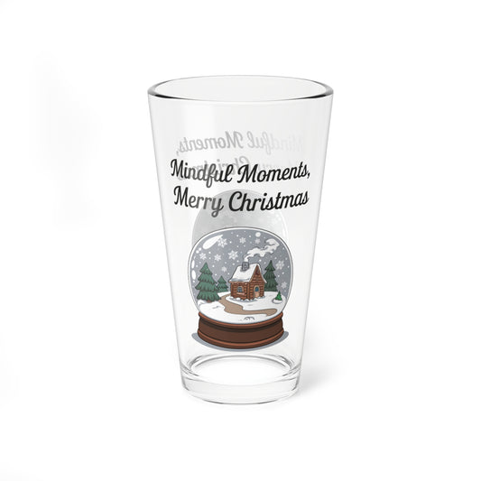 Mindful Moments, Merry Christmas, Christmas Pint Glass, 16oz