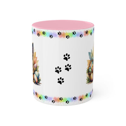 German Shepherd - Eggstra-Adorable Easter Puppy Two-Tone Coffee Mug, 11oz