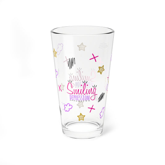 Smiling Depression - Depression Awareness - Pint Glass