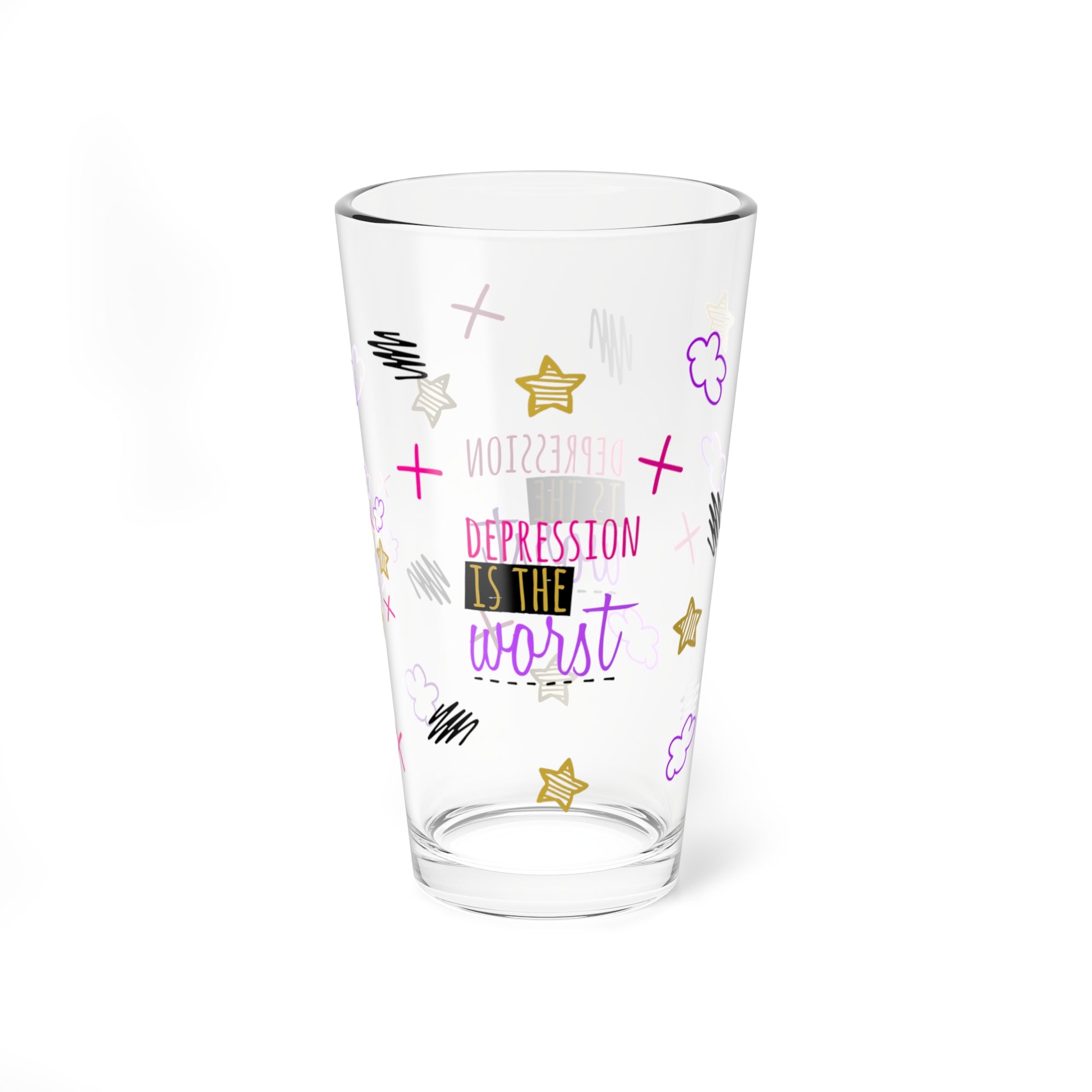 Depression Is The Worst - Depression Awareness - Pint Glass