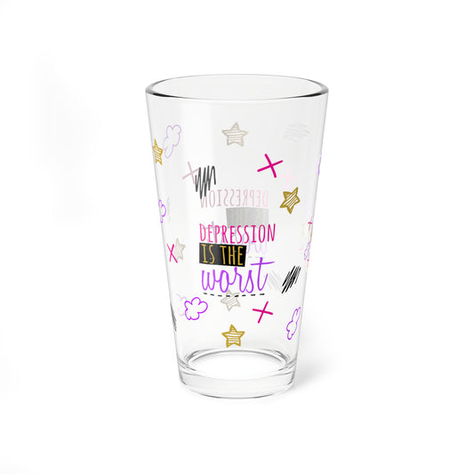 Depression Is The Worst - Depression Awareness - Pint Glass