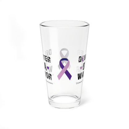 Daughter of a Warrior - Domestic Violence Awareness Warrior Pint Glass, 16oz