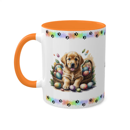 Golden Retriever - Eggstra-Adorable Easter Puppy Two-Tone Coffee Mug, 11oz