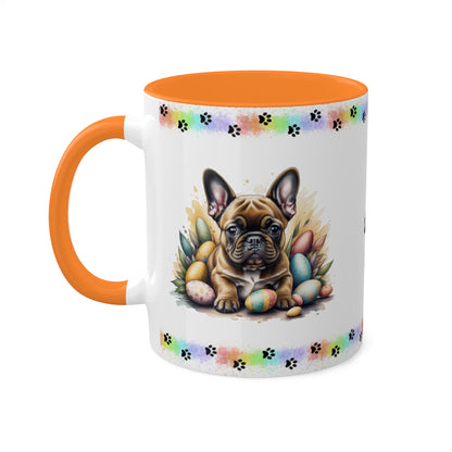 French Bulldog - Eggstra-Adorable Easter Puppy Two-Tone Coffee Mug, 11oz