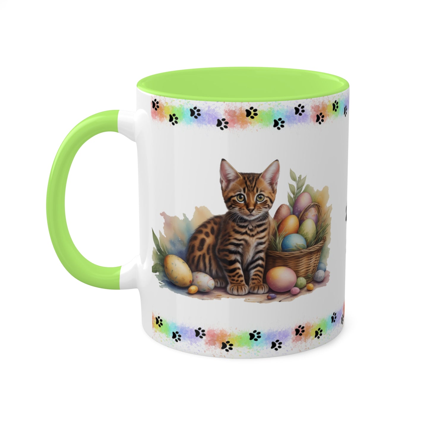 Bengal - Eggstra-Adorable Easter Kitten Two-Tone Coffee Mug, 11oz