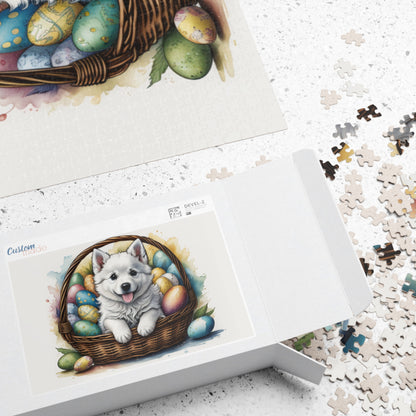 American Eskimo - Hoppy Paws Easter Delight Mental Health Puzzle