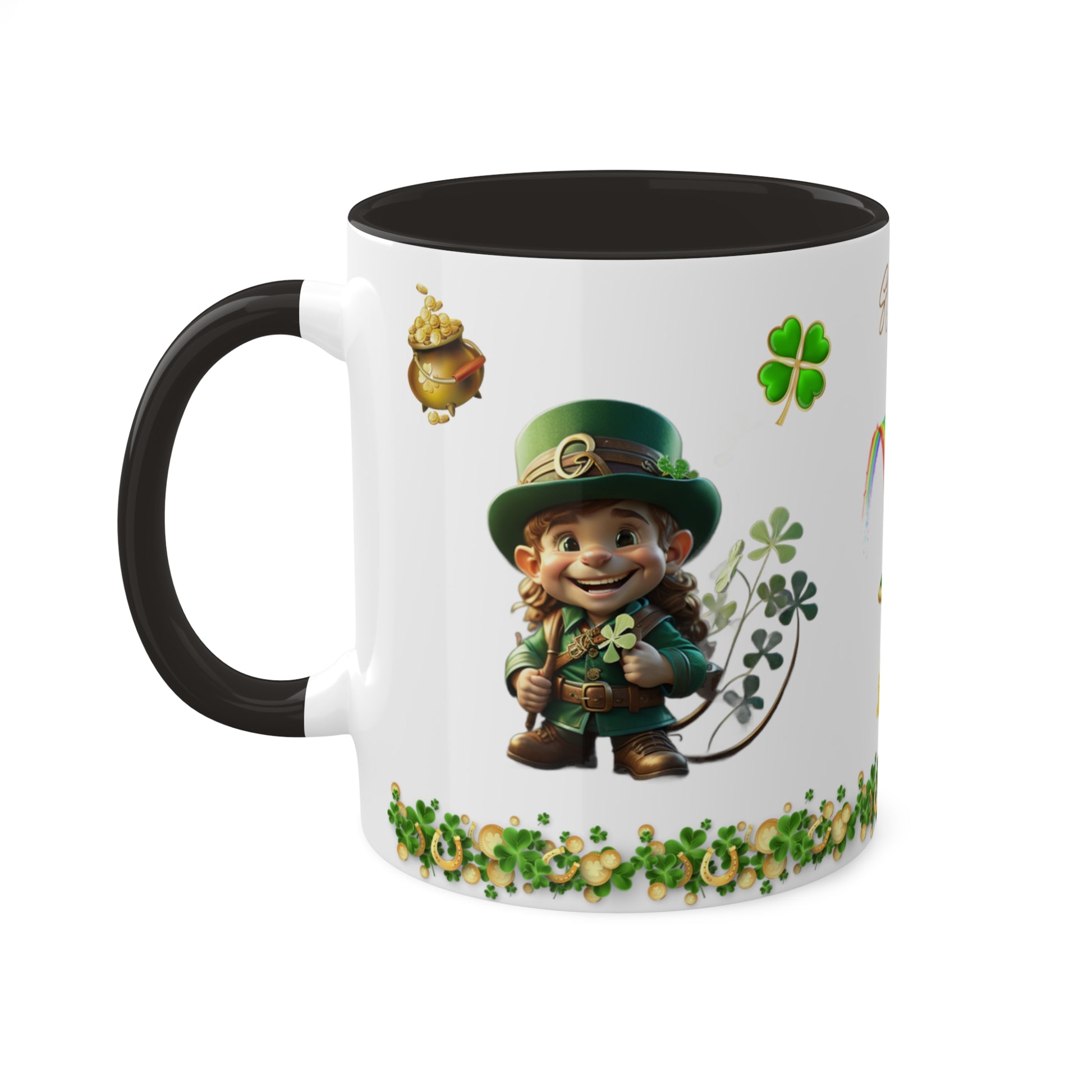 Mindful Leprechaun - St. Patrick's Day Two-Tone Coffee Mug