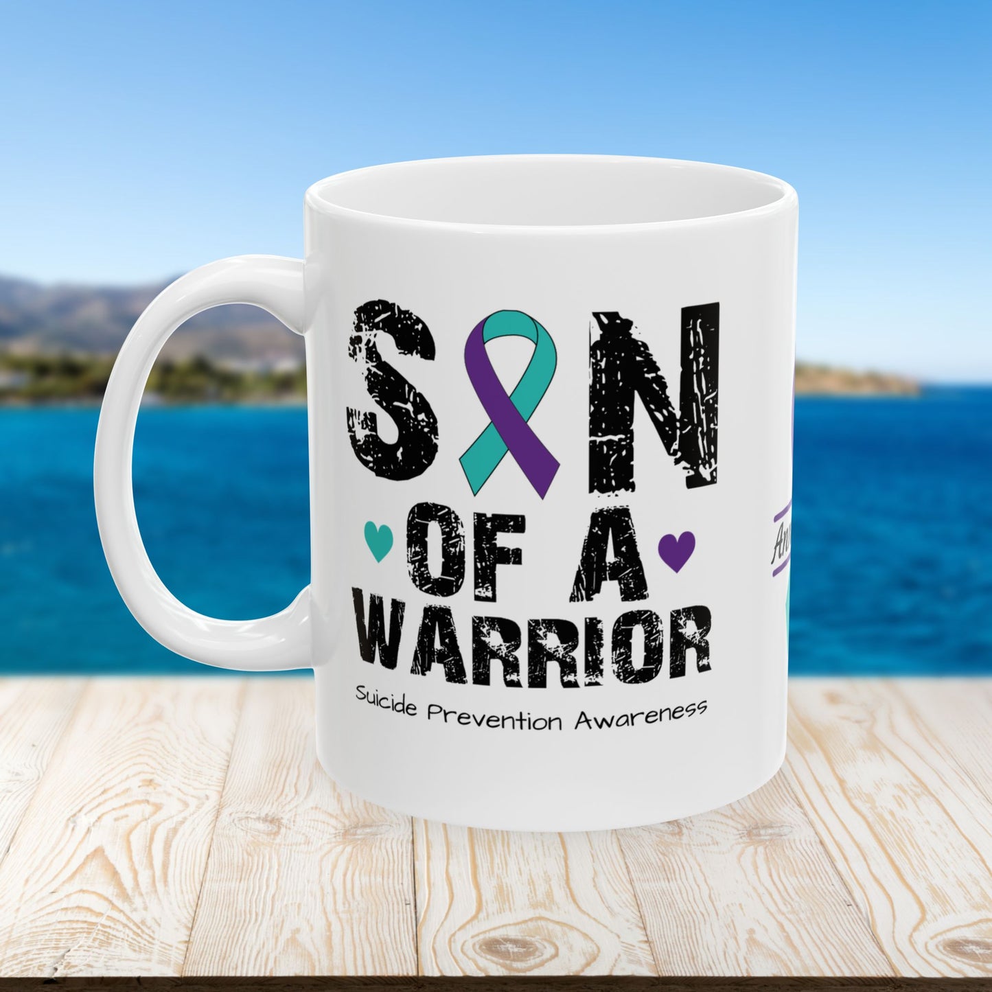 Son of a Warrior - Personalized Suicide Prevention Awareness Gift, Empowerment and Resilience Ceramic Mug, Support for Survivors