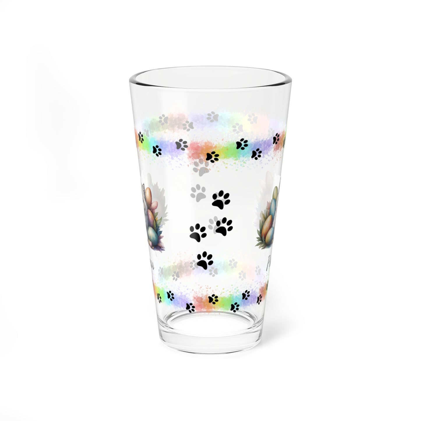 Persian Easter Kitten 16oz Pint Glass - Personalized Cat-Themed Gift, Mental Health Drinkware, Holiday Décor & Easter Celebration