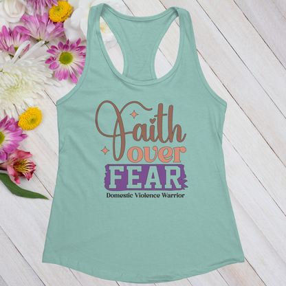 Faith Over Fear Women's Ideal Racerback Tank