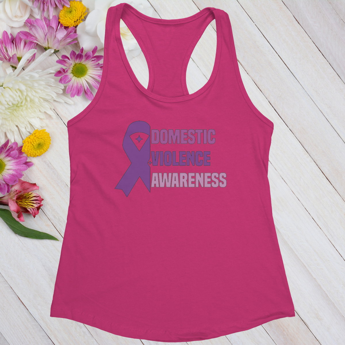 Domestic Violence Awareness Womans Ideal Racerback Tank