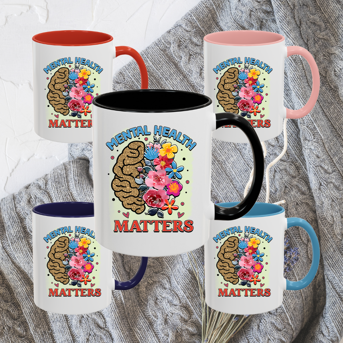 Mental Health Matters - Accent Coffee Mug (11, 15oz)