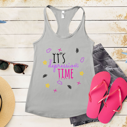 It's Depression Time - Women's Ideal Racerback Tank