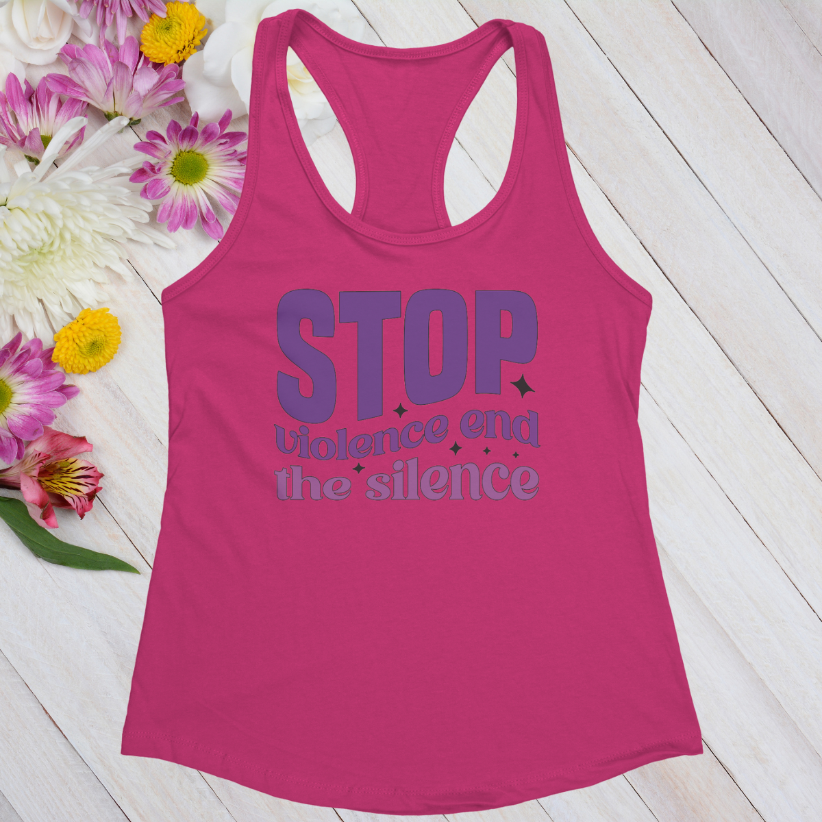 Stop Violence End The Silence Women's Ideal Racerback Tank