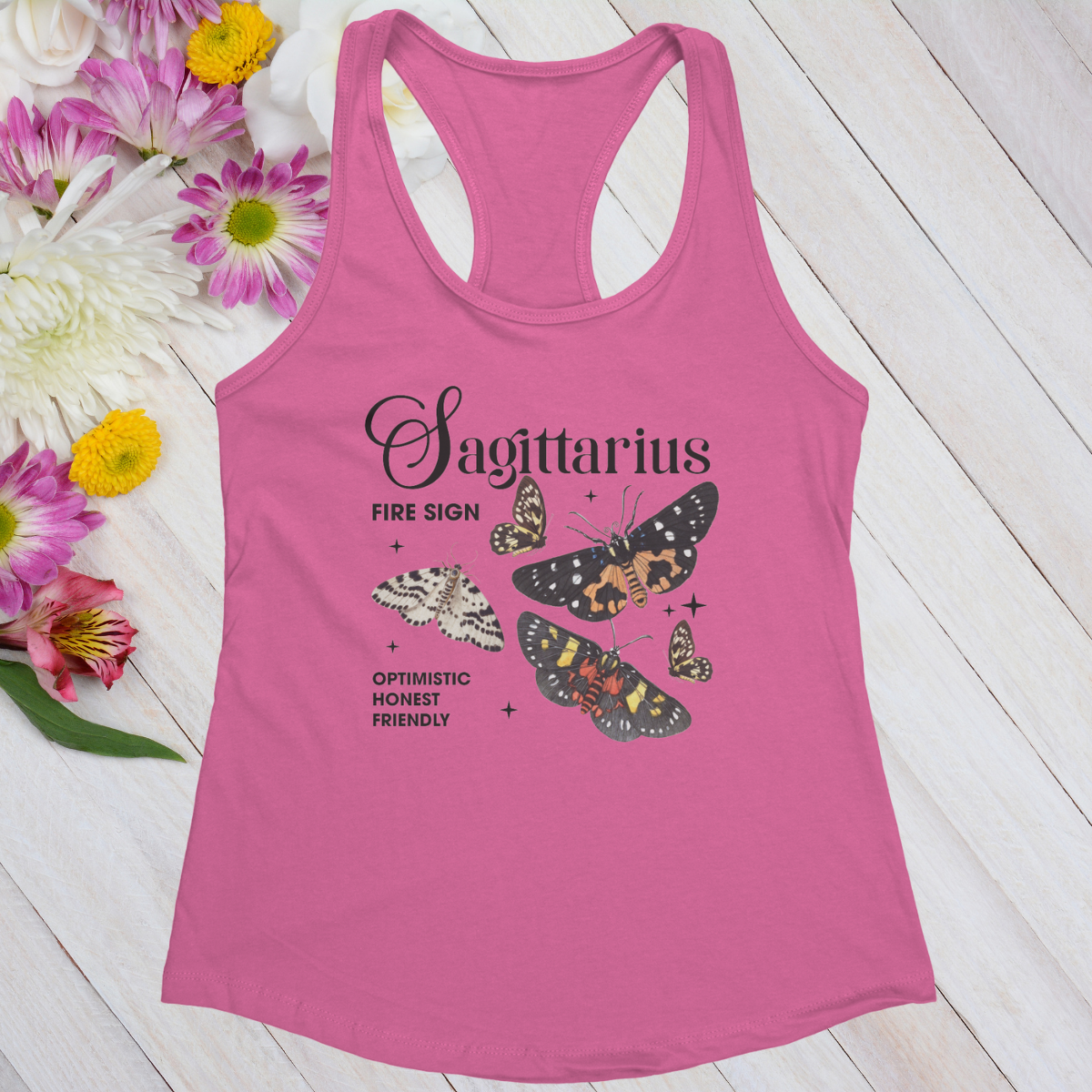 Sagittarius Butterfly Zodiac Women's Racerback Tank