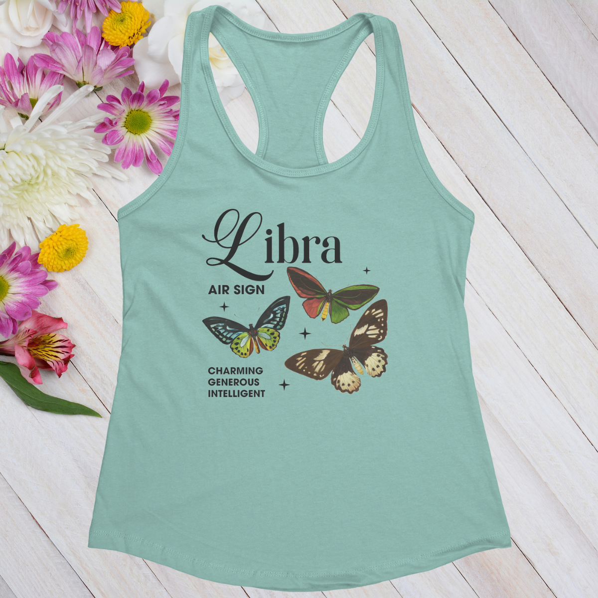 Libra Butterfly Zodiac Women's Racerback Tank