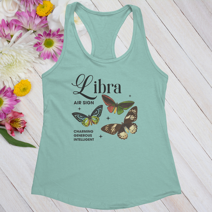 Libra Butterfly Zodiac Women's Racerback Tank