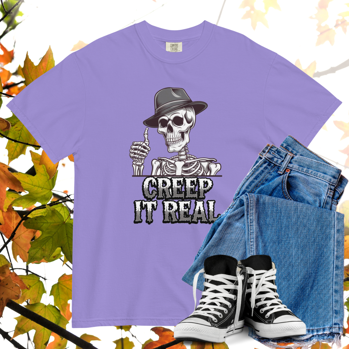 Creep It Real Comfort Colors Heavyweight Halloween T-shirt