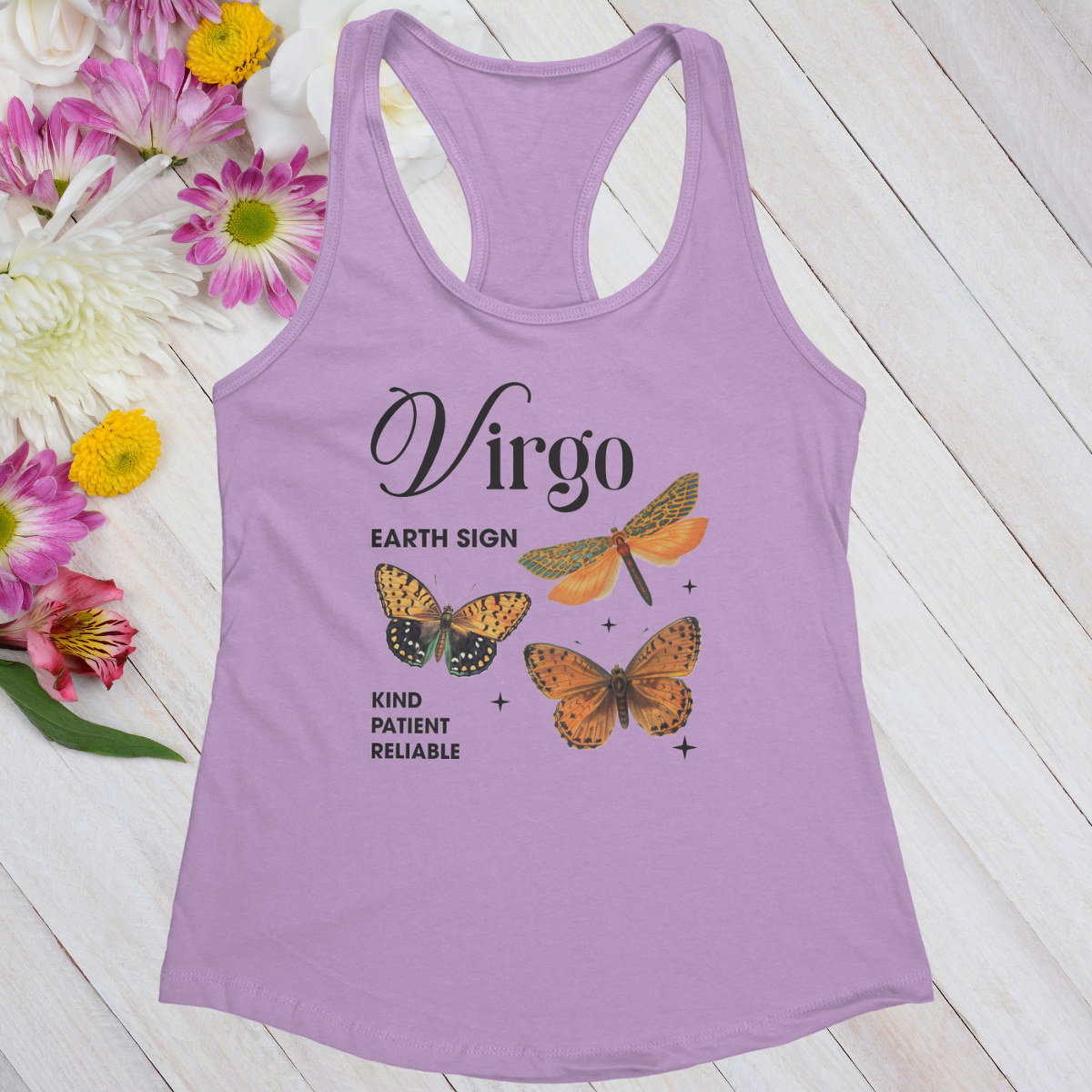 Virgo Butterfly Zodiac Women's Racerback Tank