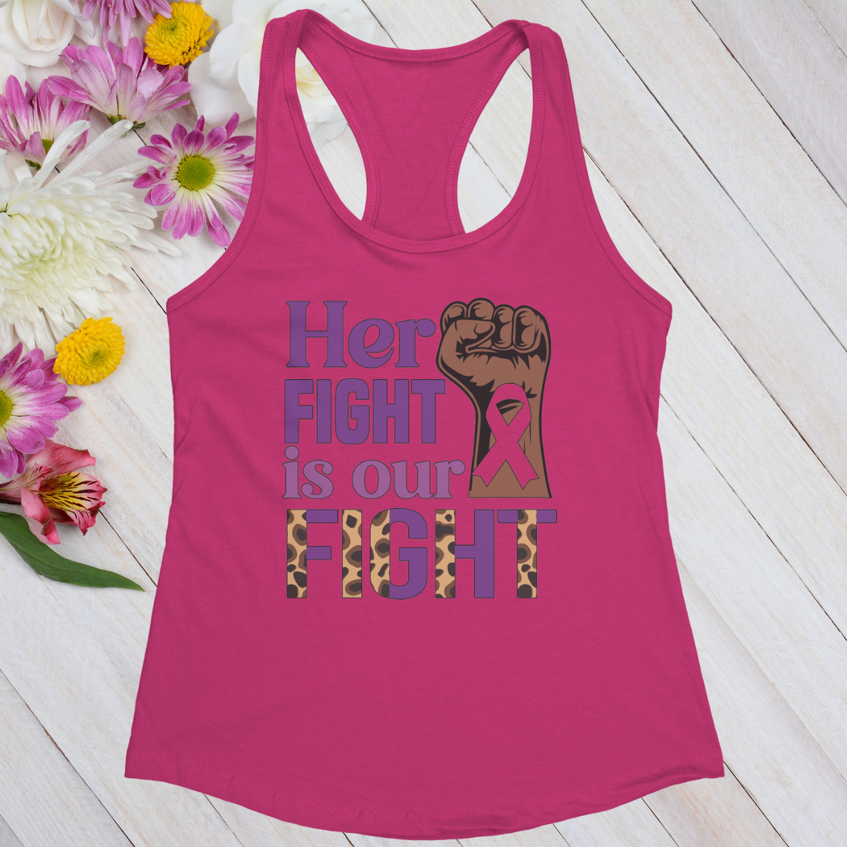 Her Fight Is Our Fight Women's Ideal Racerback Tank