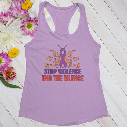 Stop Violence End The Silence Women's Ideal Racerback Tank