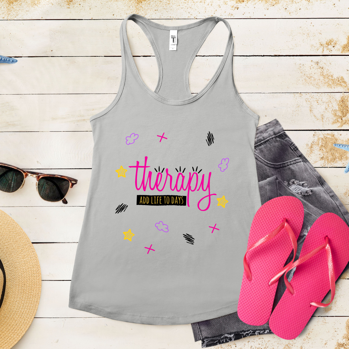 Therapy Add Life To Days - Women's Ideal Racerback Tank