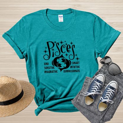 Pisces Zodiac T-Shirt, Astrology Shirt for Pisces, Horoscope Gift, Pisces Birthday, Pisces Season Gift, Perfect Gift for Pisces, Zodiac Tee