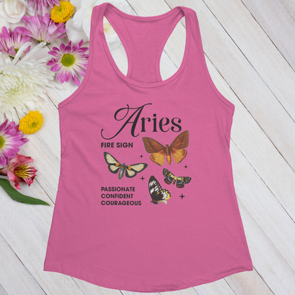 Aries Butterfly Zodiac Women's Racerback Tank