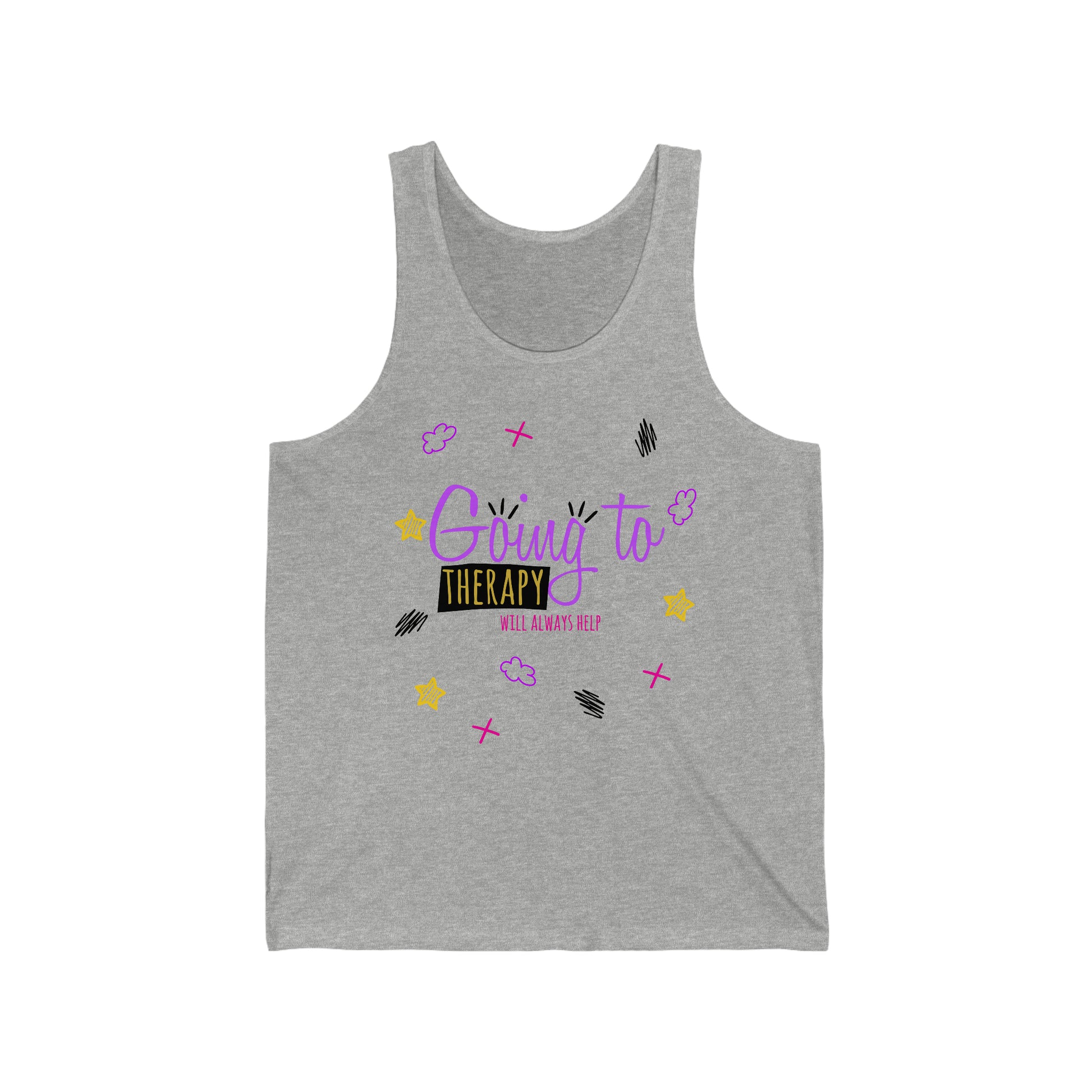 Going To Therapy Will Always Help - Unisex Jersey Tank