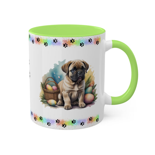 English Mastiff - Eggstra-Adorable Easter Puppy Two-Tone Coffee Mug, 11oz