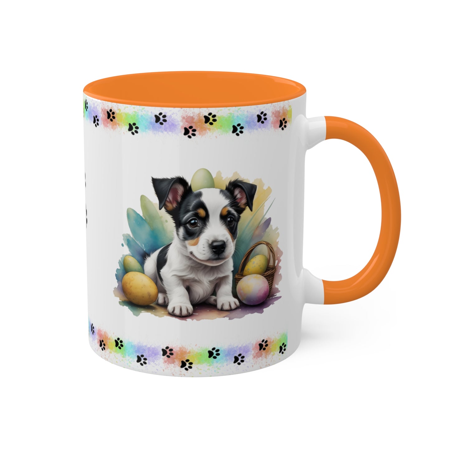 Jack Russel Terrier - Eggstra-Adorable Easter Puppy Two-Tone Coffee Mug, 11oz