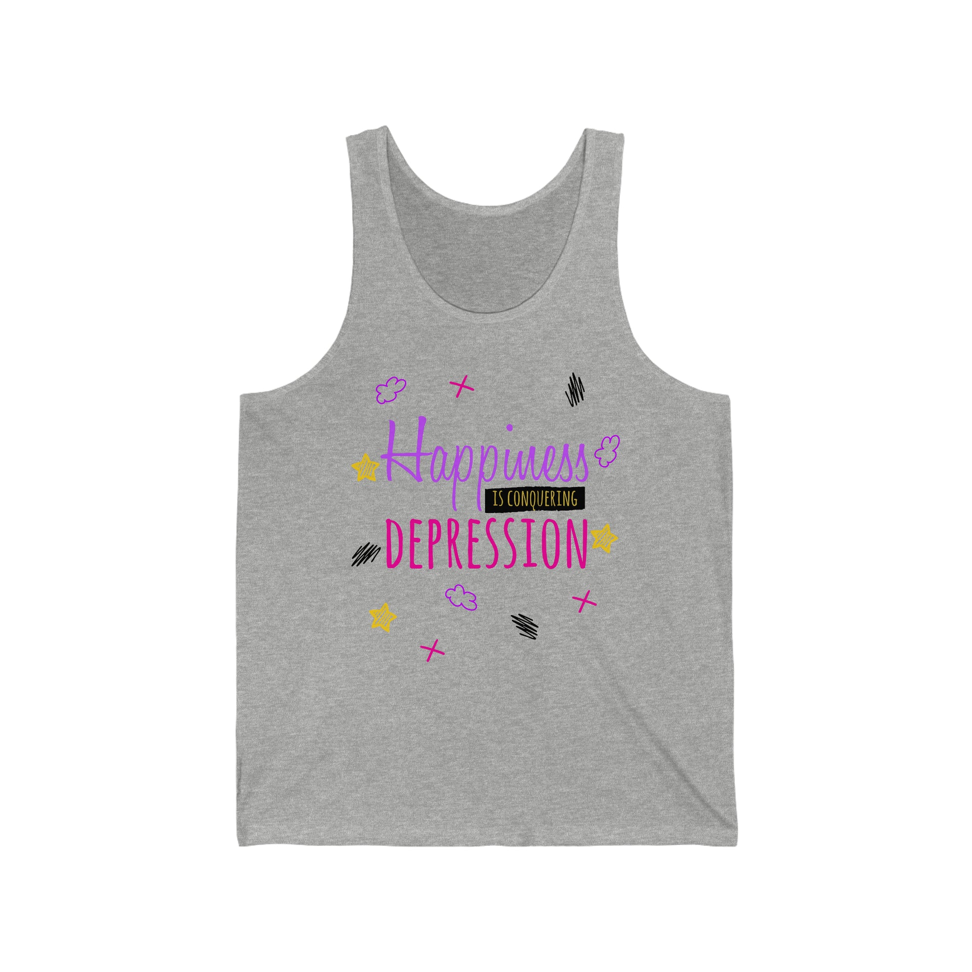 Happiness Is Conquering Depression - Unisex Jersey Tank