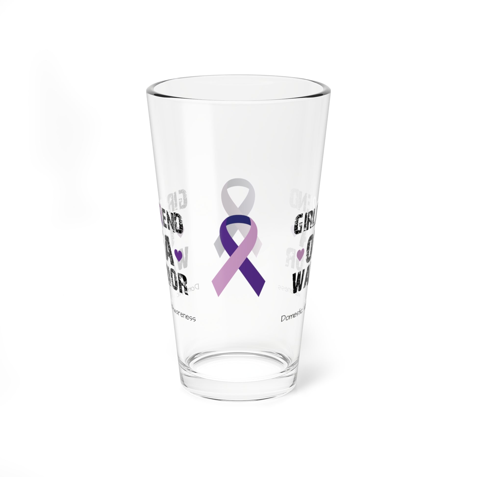 Girlfriend of a Warrior - Domestic Violence Awareness Warrior Pint Glass, 16oz