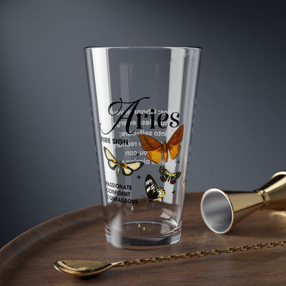 Aries Zodiac Pint Glass 16oz, Astrology Drinkware, Horoscope Gift, Zodiac Glass, Birthday Gift, Cosmic Glassware, Astrology Themed Drinkware