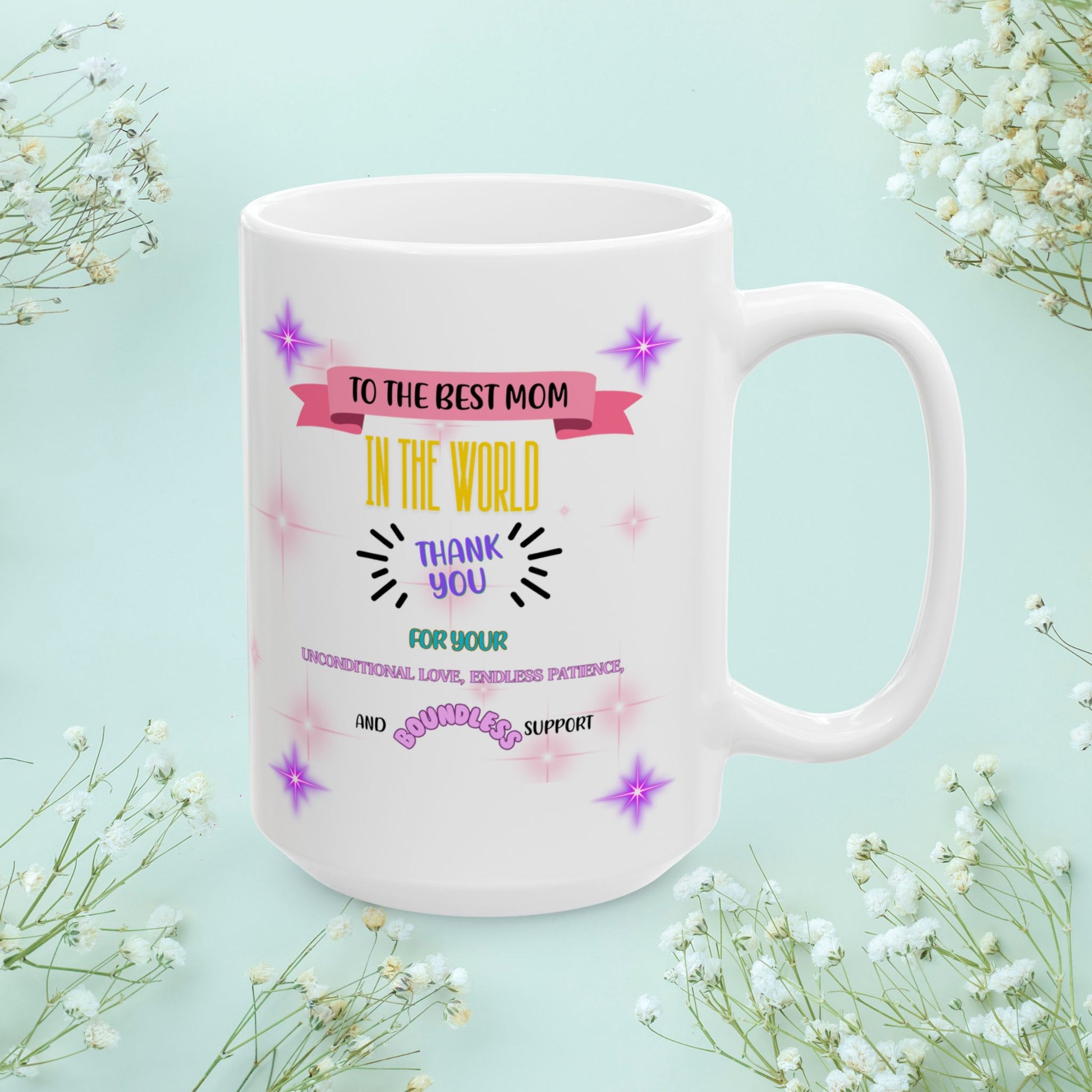 To The Best Mom In The World... Personalized World's Best Mom Ceramic Mug, (11oz, 15oz), WBM4