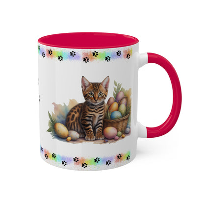 Bengal - Eggstra-Adorable Easter Kitten Two-Tone Coffee Mug, 11oz