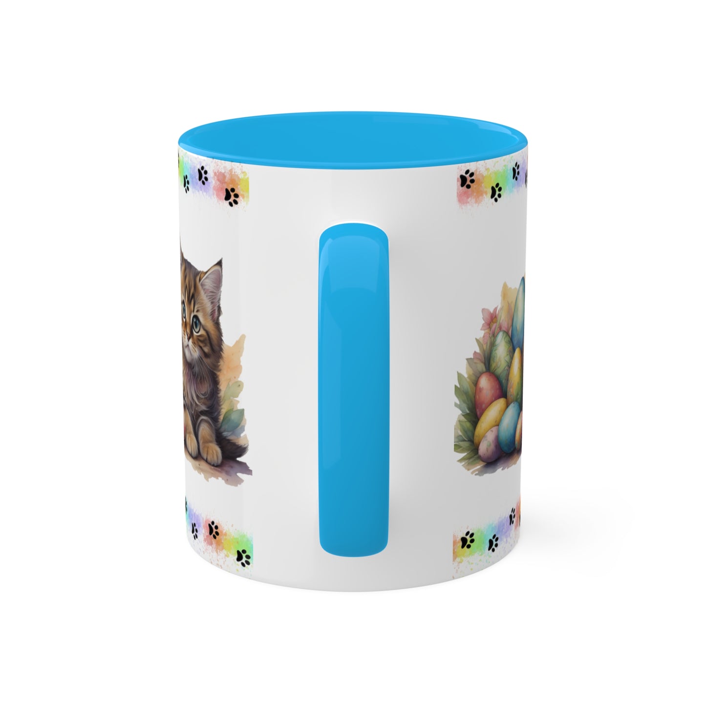 Siberian - Eggstra-Adorable Easter Kitten Two-Tone Coffee Mug, 11oz