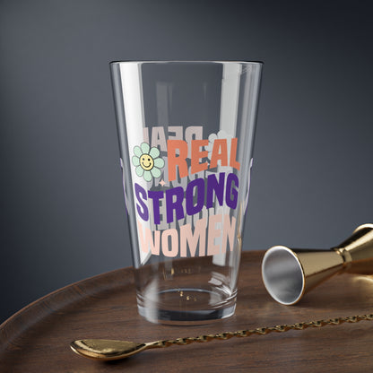 Real Strong Women 16oz Pint Glass - Stop Abuse, Support Survivors, Break the Silence